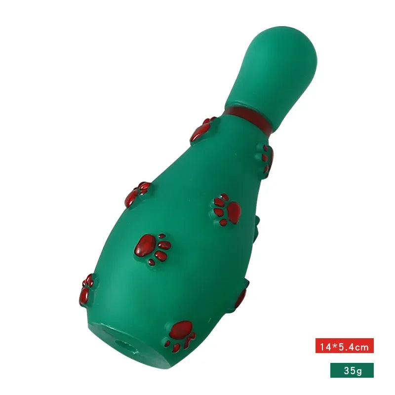 Christmas Tree Santa Bowling Dog Toy