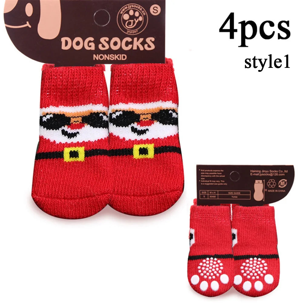 4PCS Winter Pet Dog Socks