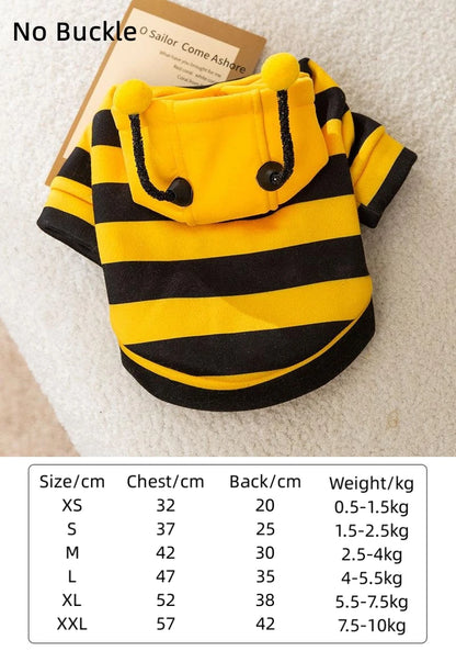 Pet Halloween Costume Honey Bee Role Play Hoodie