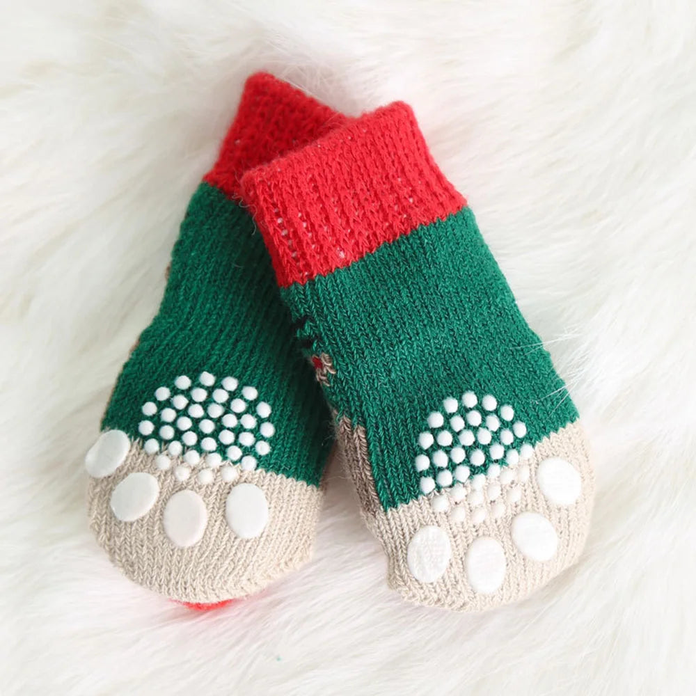 4PCS Winter Pet Dog Socks