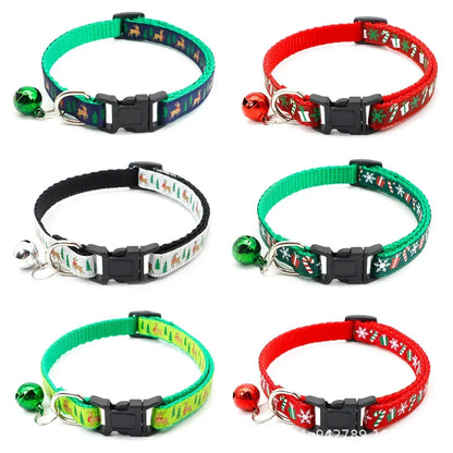 Adjustable Christmas Pet Collar with Bell