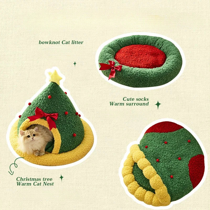 Christmas Tree Triangle Pet Nest