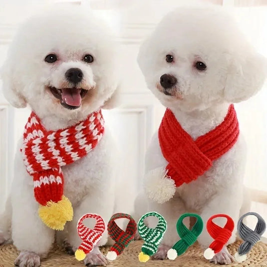 Knitted Christmas Pet Scarf