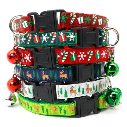 Adjustable Christmas Pet Collar with Bell