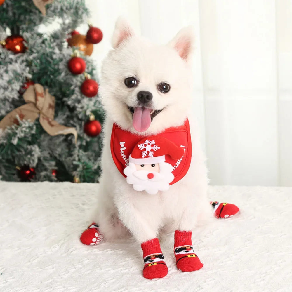 4PCS Winter Pet Dog Socks