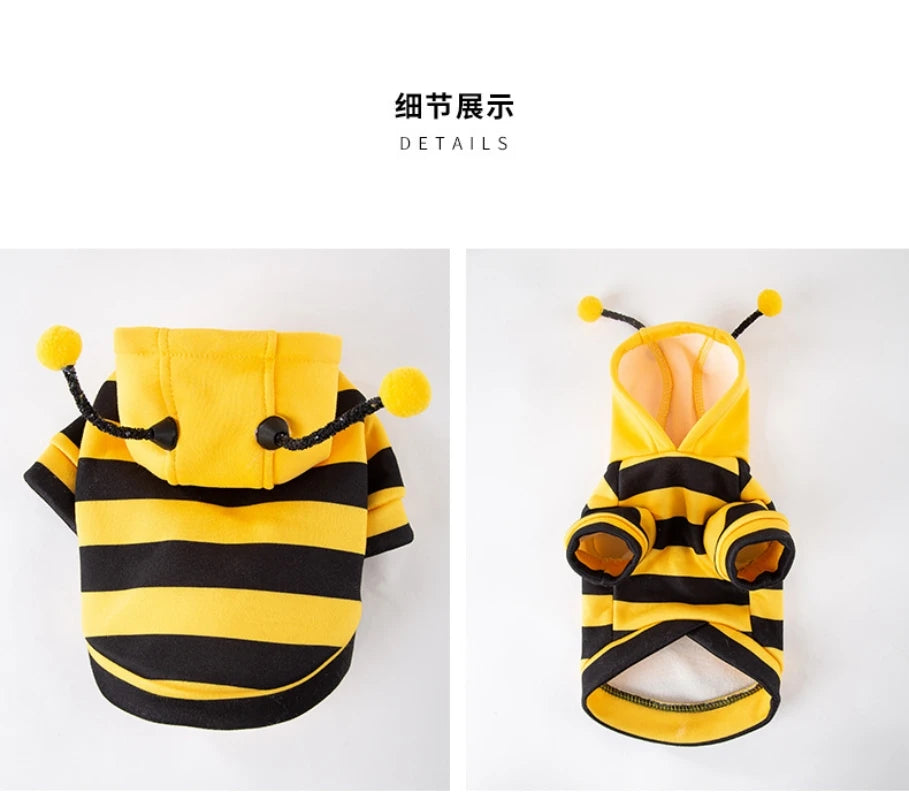 Pet Halloween Costume Honey Bee Role Play Hoodie