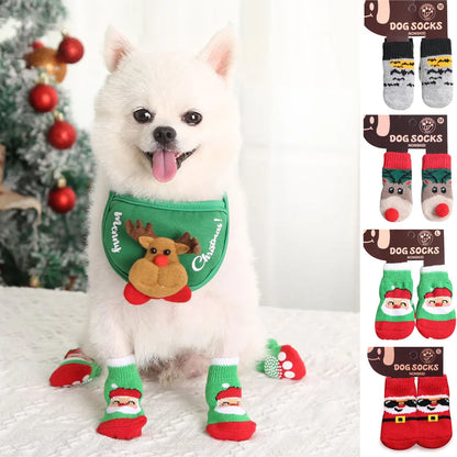 4PCS Winter Pet Dog Socks