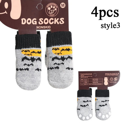 4PCS Winter Pet Dog Socks