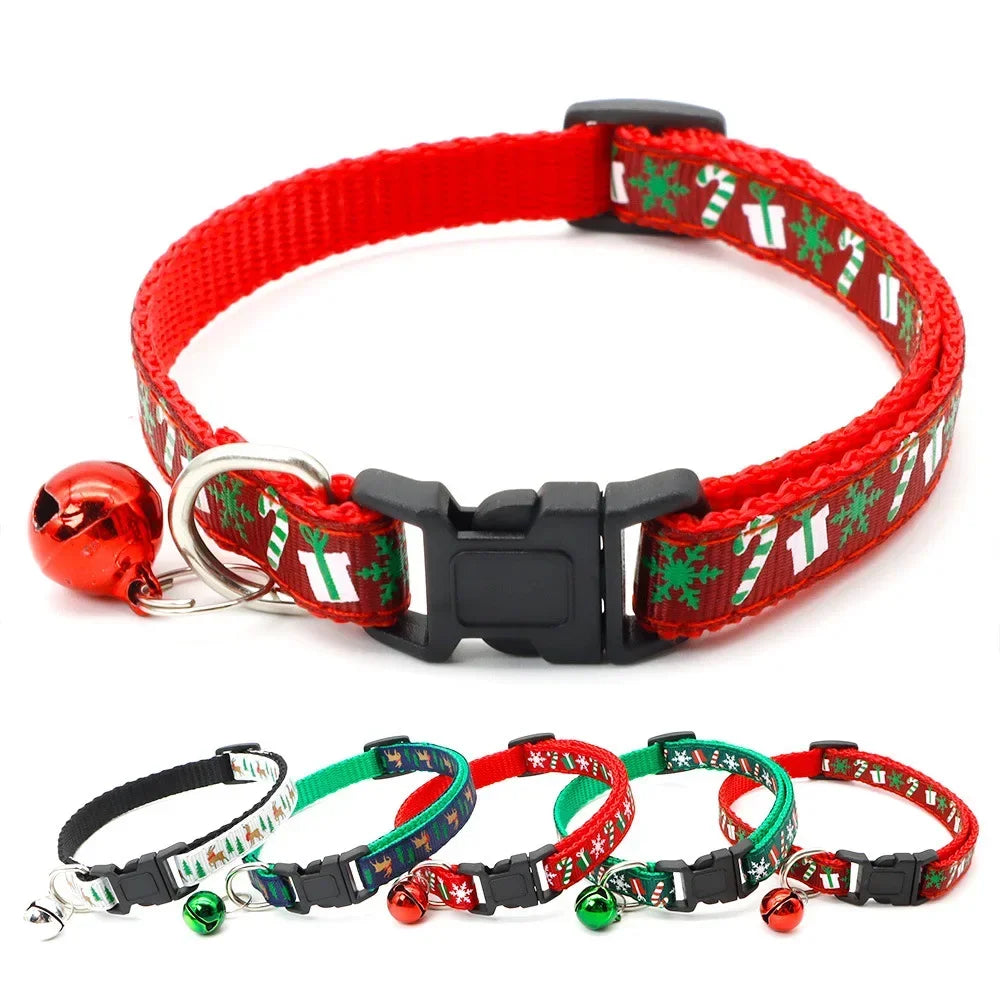 Adjustable Christmas Pet Collar with Bell