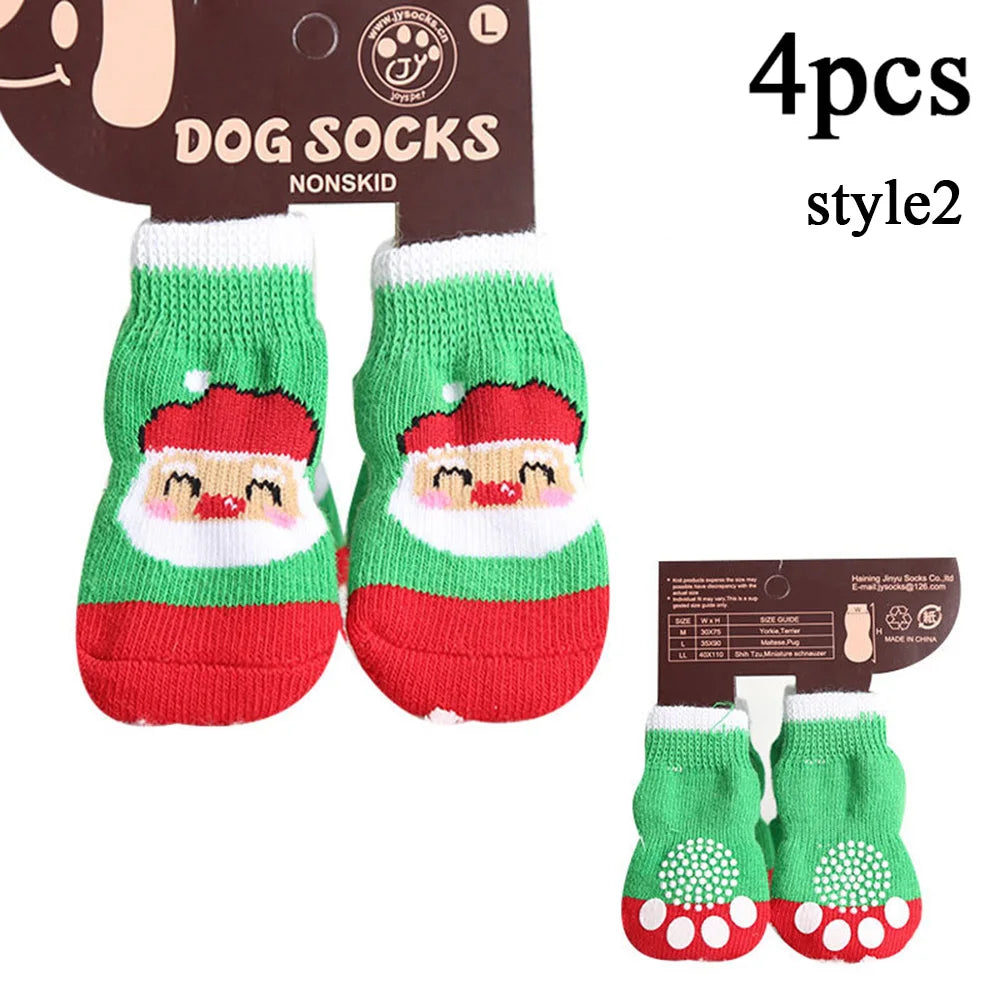 4PCS Winter Pet Dog Socks